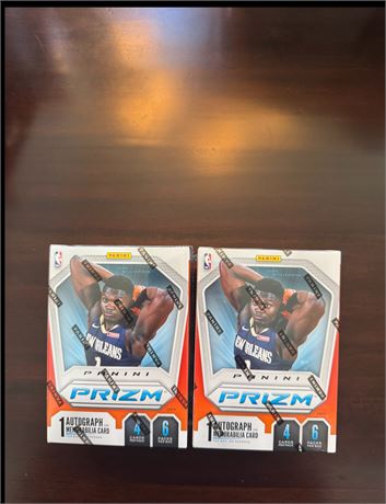 2019-20 Prizm Basketball Blaster Box Lot of (2) Factory Sealed Zion Ja Morant RC