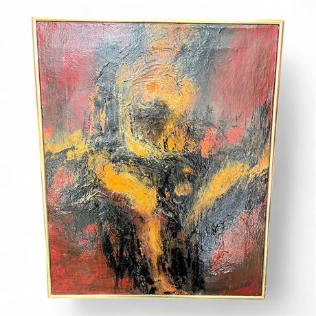 Abstract Expressionist Oil Painting, Signed