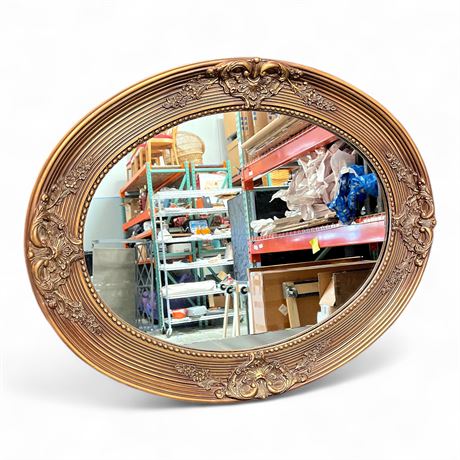 Vintage Ornate Oval Wall Mirror
