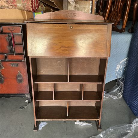 Arts & Crafts Style Oak Bureau Bookcase