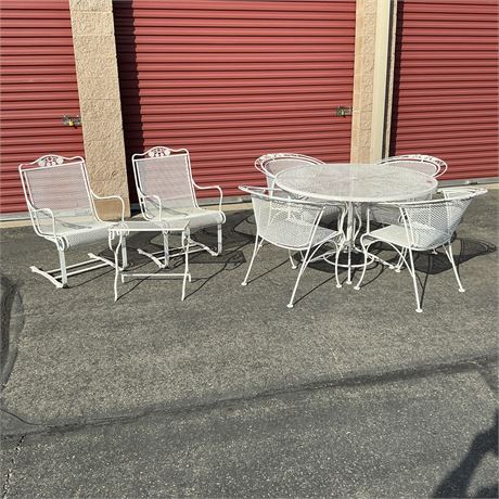 Woodard Daisy Bouquet Wrought Iron Patio Set, 1960s