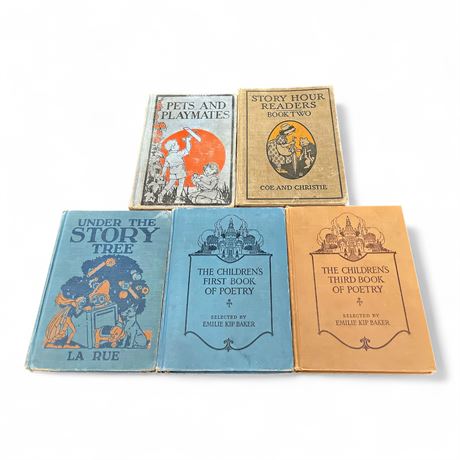 Lot of Five Early 20th Century Children’s Readers & Poetry Books