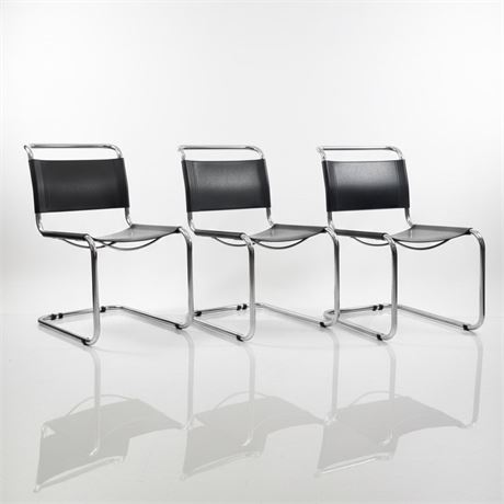 Set of Three Modernist "Paperclip" Cantilever Chairs