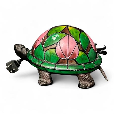 Tiffany-Style Stained Glass Tortoise Lamp