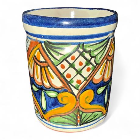 Hand-Painted Mexican Talavera Ceramic Pot