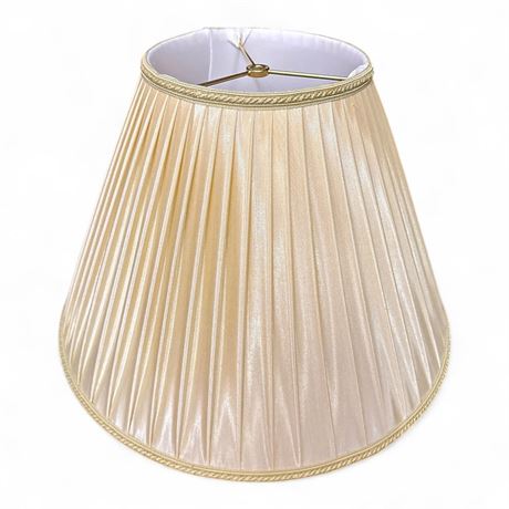 Pleated Empire-Style Fabric Lamp Shade w/ Gold Trim