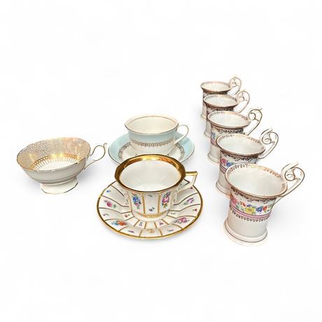 Assorted Vintage European Porcelain Teacups & Saucers