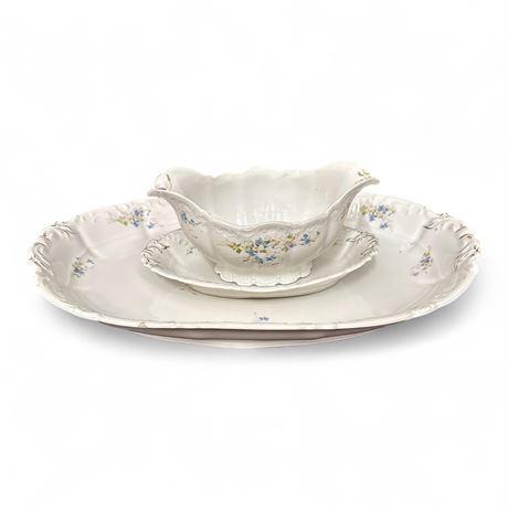 Weimar Germany Porcelain Gravy Boat Set, 1848–1933 Mark