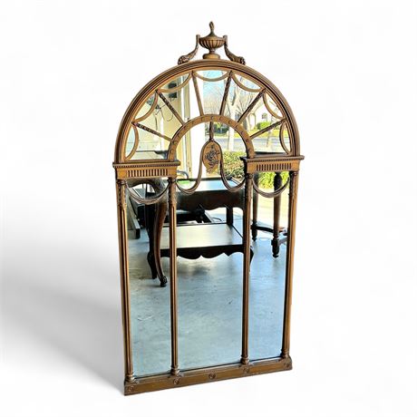 Regency Style Gilt Wood Wall Mirror w/ Arched Crest