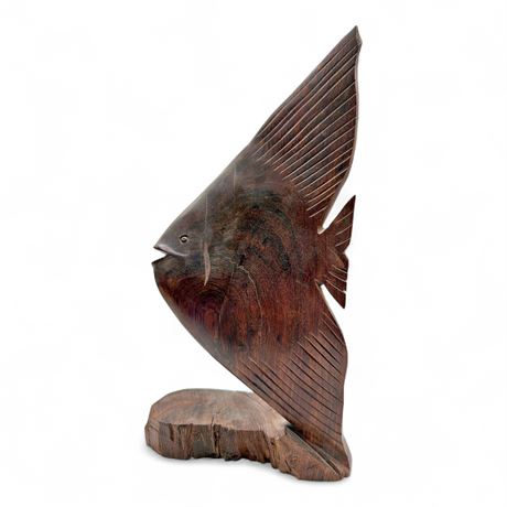Ironwood Carved Fish Sculpture