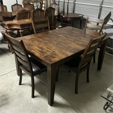 Rustic-Style Wooden Dining Set Of A Table And Four Chairs