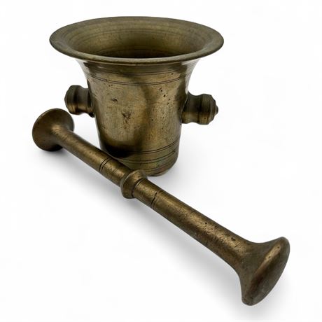 Vintage Brass Mortar & Pestle Set