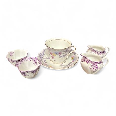 Group Of Six Fine Bone China Tea Items Shelley, Colclough