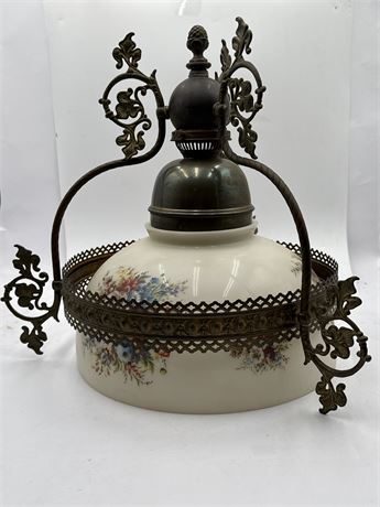 Antique Victorian-Style Hanging Electric Parlor Lamp