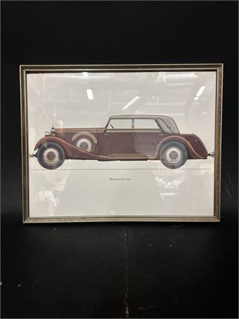 Framed Vintage Art Print Of 1936 Maybach  Automobile