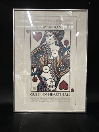Original David Lance Goines "Queen Of Hearts Ball" Lithograph Poster