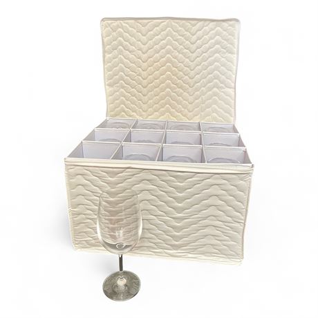 Set Of Twelve Clear Stemmed Wine Glasses