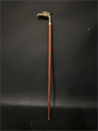 Vintage-Style Walking Stick With Solid Brass Eagle-head Handle