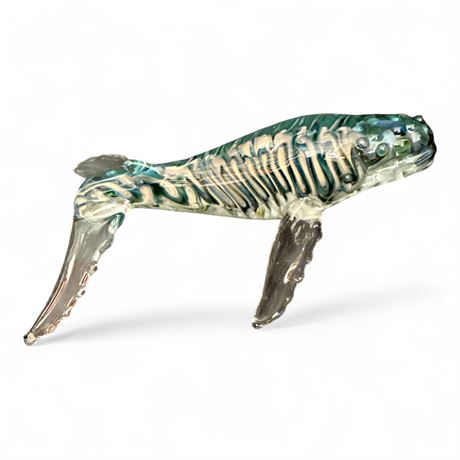 Hand-Blown Glass Sculpture Of Humpback Whale