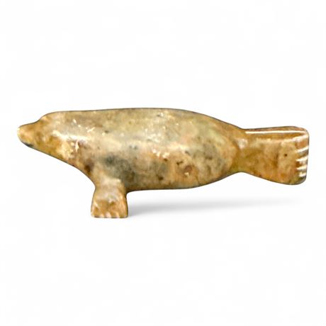 Inuit-Style Soapstone Carving Of Marine Mammal