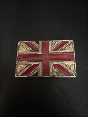 Metal And Enamel Union Jack/British Flag Belt Buckle