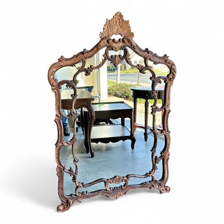 Antique Baroque-Style Large Gold/Bronze Wash Wall Mirror
