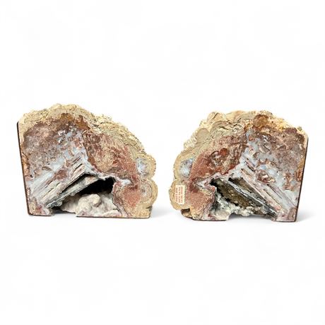 Pair Of Split Youngite Agate Bookends