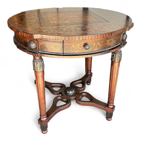 AA Importing Hand-Painted Reversible Game Table – Neoclassical Style