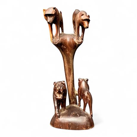 African Carved Wood Animal Sculpture