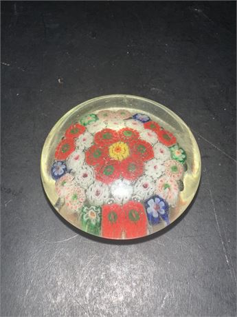 Vintage Murano-Style Glass Millefiori Paperweight