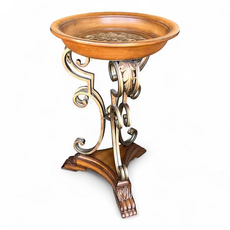 Decorative Marble-Top Plant Stand / Display Pedestal