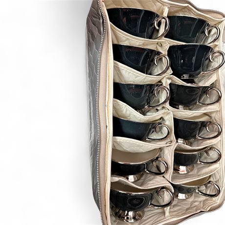 Set Of Twelve Flintridge Contessa Pattern Teacups