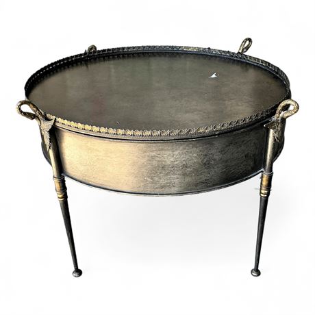 Trouvailles French Empire Style Metal Drum Table