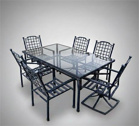 Hampton Bay 7-Piece Steel Patio Dining Set