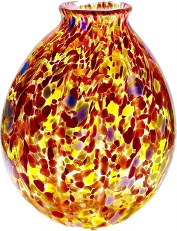 Hand Blown Speckled Multi-Color Art Glass