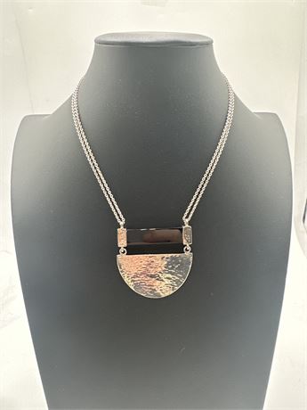 Silpada N3439 Modern Contrast Sterling Silver & Agate Necklace