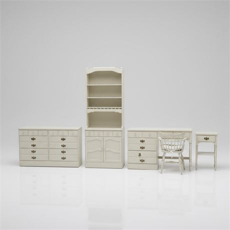 Vintage Ethan Allen Heirloom Cream Painted Bedroom Set (CRP)