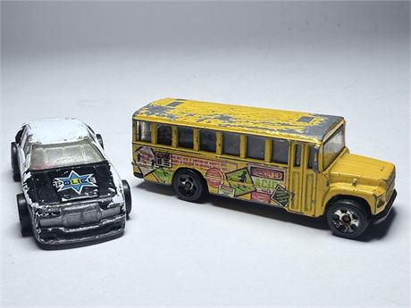 Vintage 1980’s Hot wheels ( Bus & Police Car)