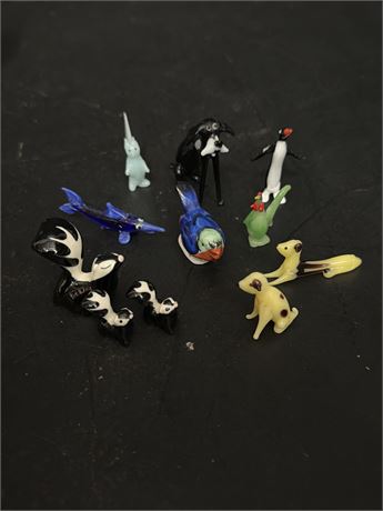 Collection Of Glass And Ceramic Animal Figurines
