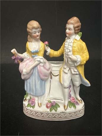 Antique German Porcelain Figurine Of Victorian/Colonial Courting Couple