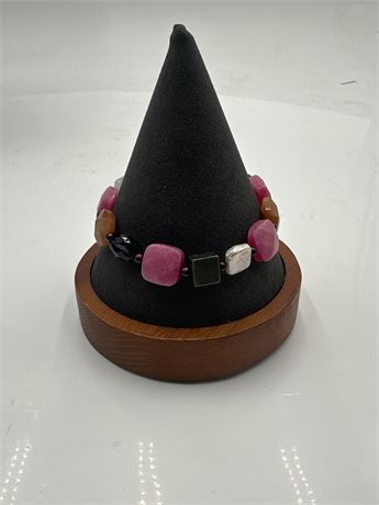 Silpada Sterling Silver Pearl Jade Garnet Bracelet B1060