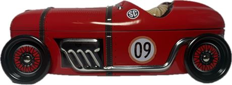 New Silver Crane Chocolate Chip Cookie With Race Car Storage Cookies Tin 11”x4”