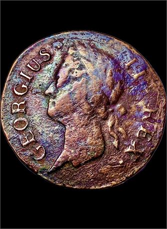 1744 Irish Half Penny Coin