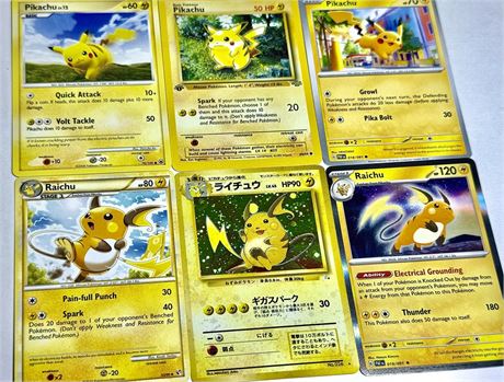 Pokemon Pikachu & Raichu card lot. ( 1st. Edition,Vintage, Holo, Japanese, ect.)