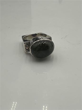 Coptic/Ancient Greek Style Sterling Silver Ring With Stone