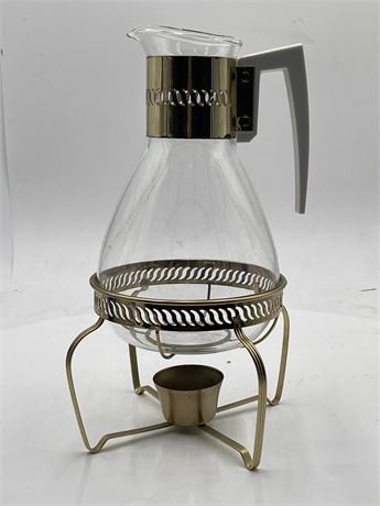 1960s David Douglas MCM Coffee/Tea Carafe With Warming Stand
