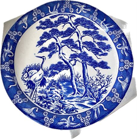 Vintage Japanese octagonal oversized Serving Plate (14.5”)