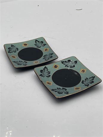 Pair Of Alpine Cuisine Fine Porcelain Appetizer/Coaster Plates