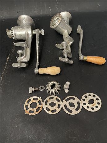 Universal No. 2 Food Chopper & Excel No. 101 Meat Grinder with Plates