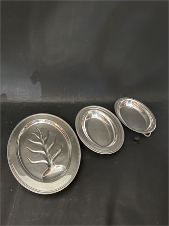 Three Silver-Plate Dishes Int. Silver & WM Rogers